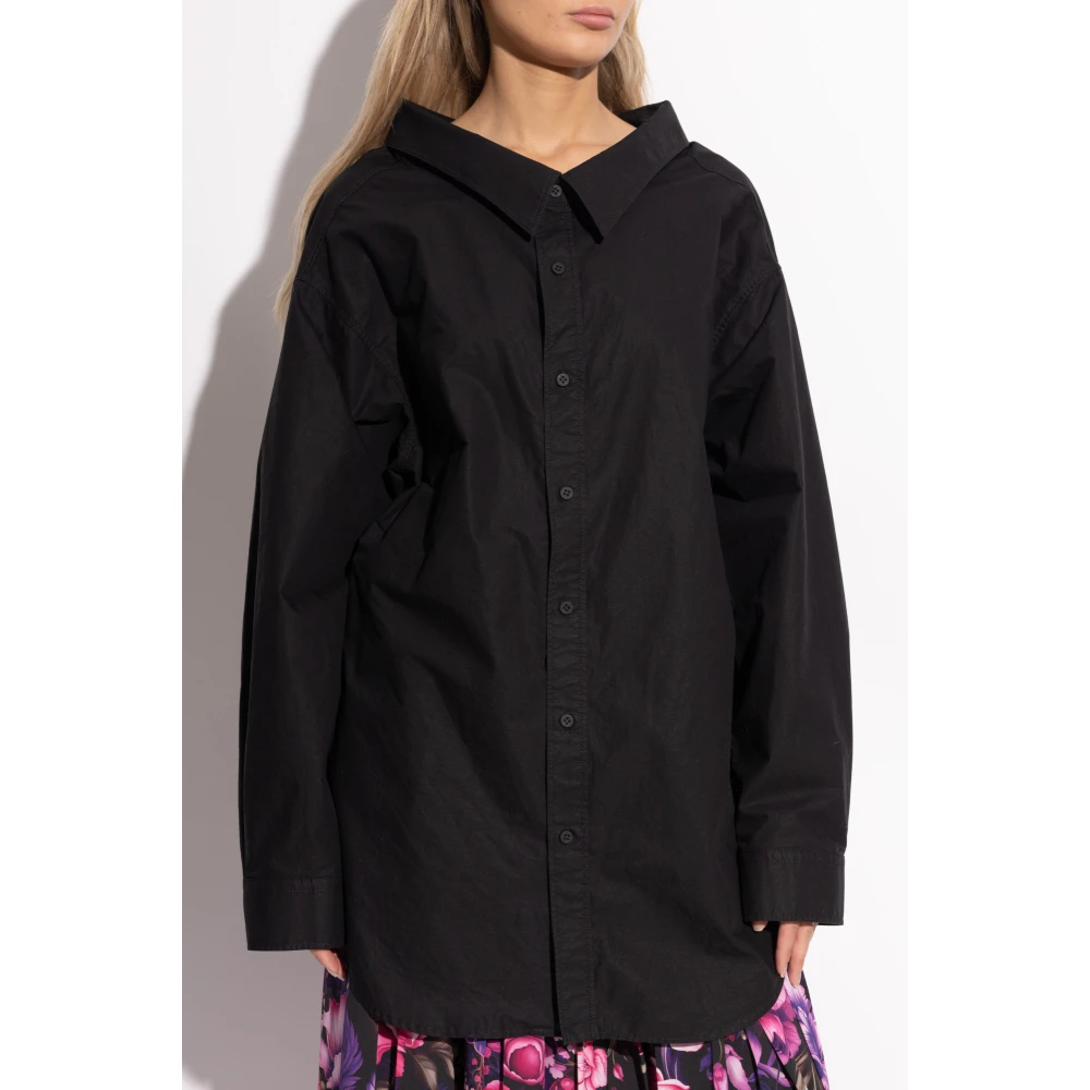 Balenciaga Asymmetrisch gesneden shirt Black Dames