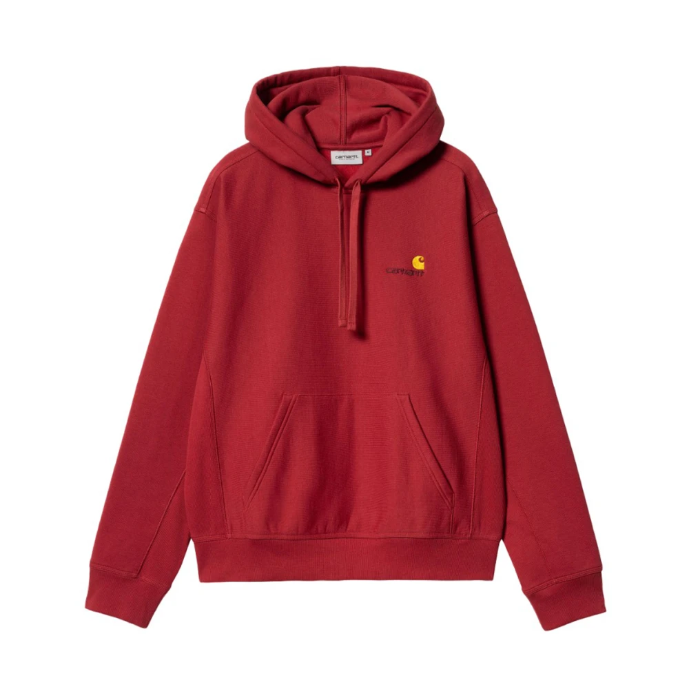 Carhartt Wip Essentiell hoodie för avslappnad stil Red, Herr