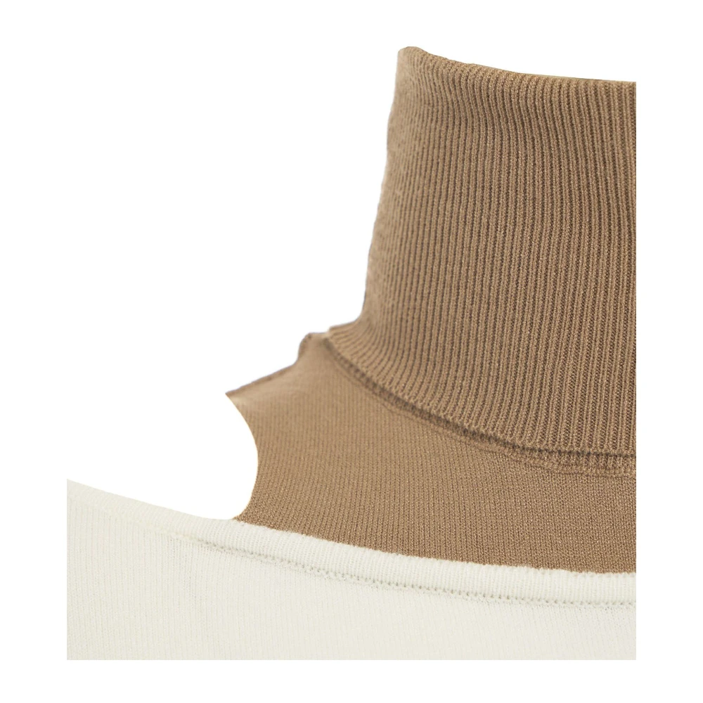 Akep Witte Gebreide Trui Aw24 Handwas Beige Dames