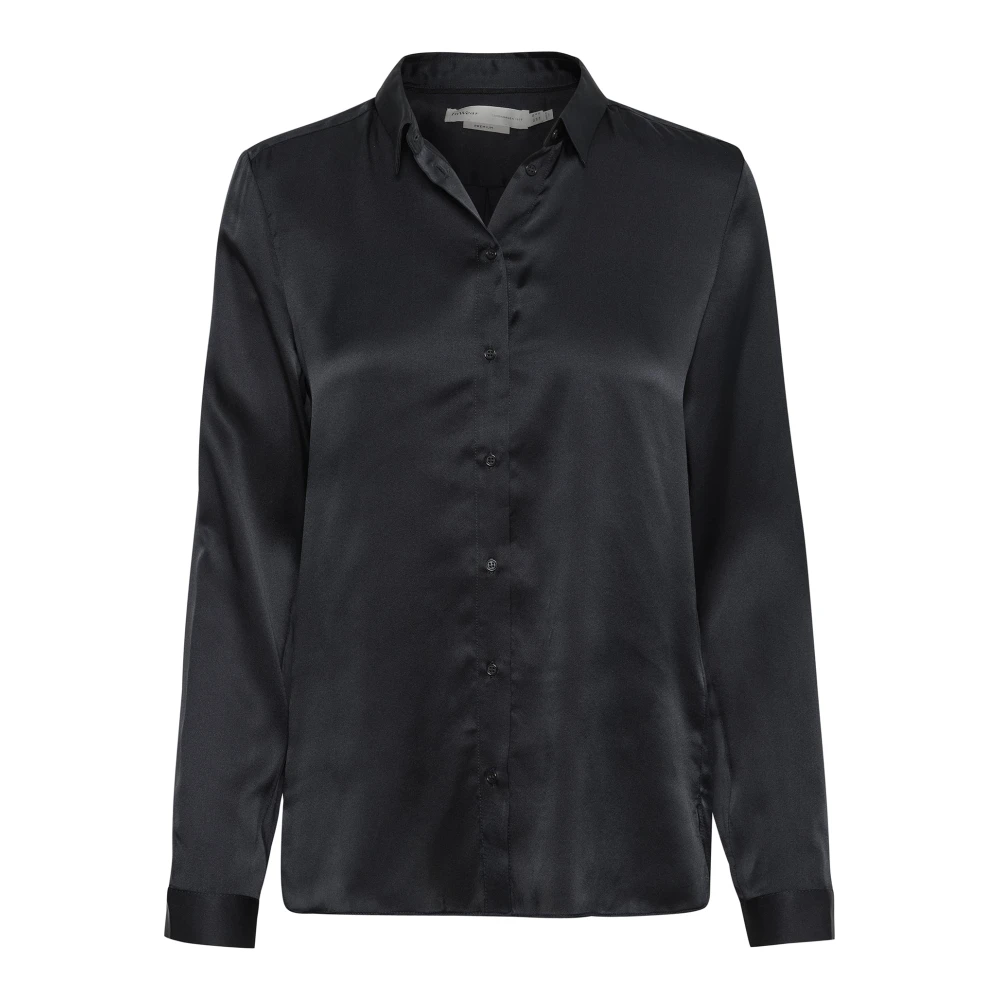 Inwear Black Premium Silk Shirt - Leonore - Female - Shirts - 3XL - Blouses & Shirts