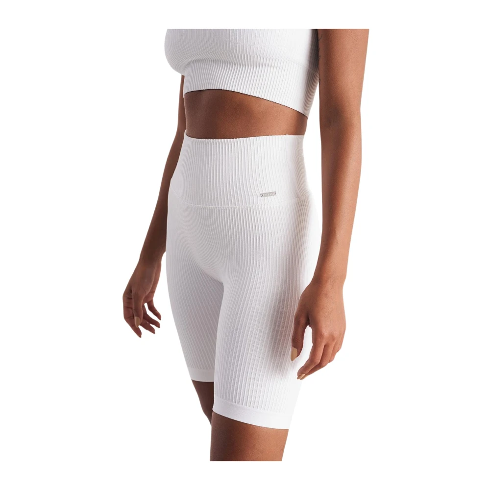 Aim'n Ribbed Seamless Biker Shorts White, Dam