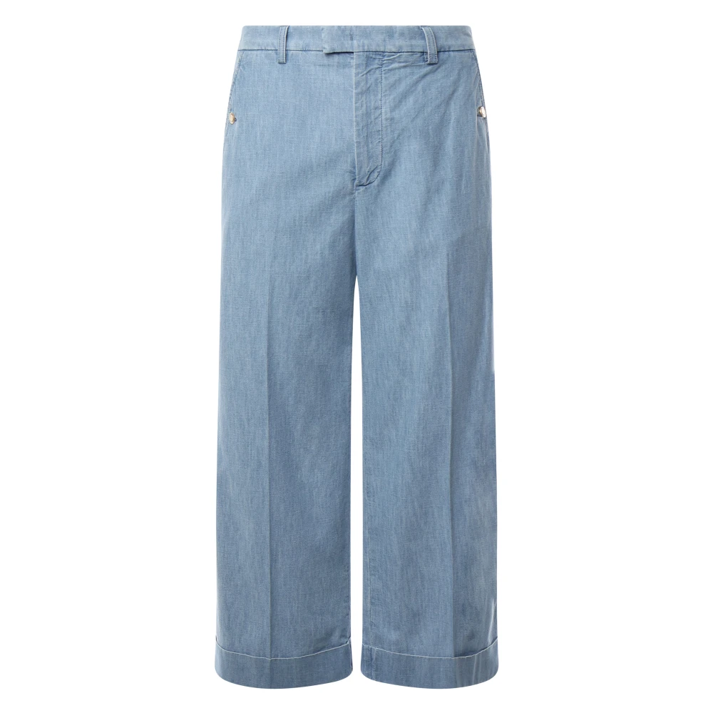 Valentino Garavani Blauwe Jeans met Wijde Pijp Kort Blue Heren