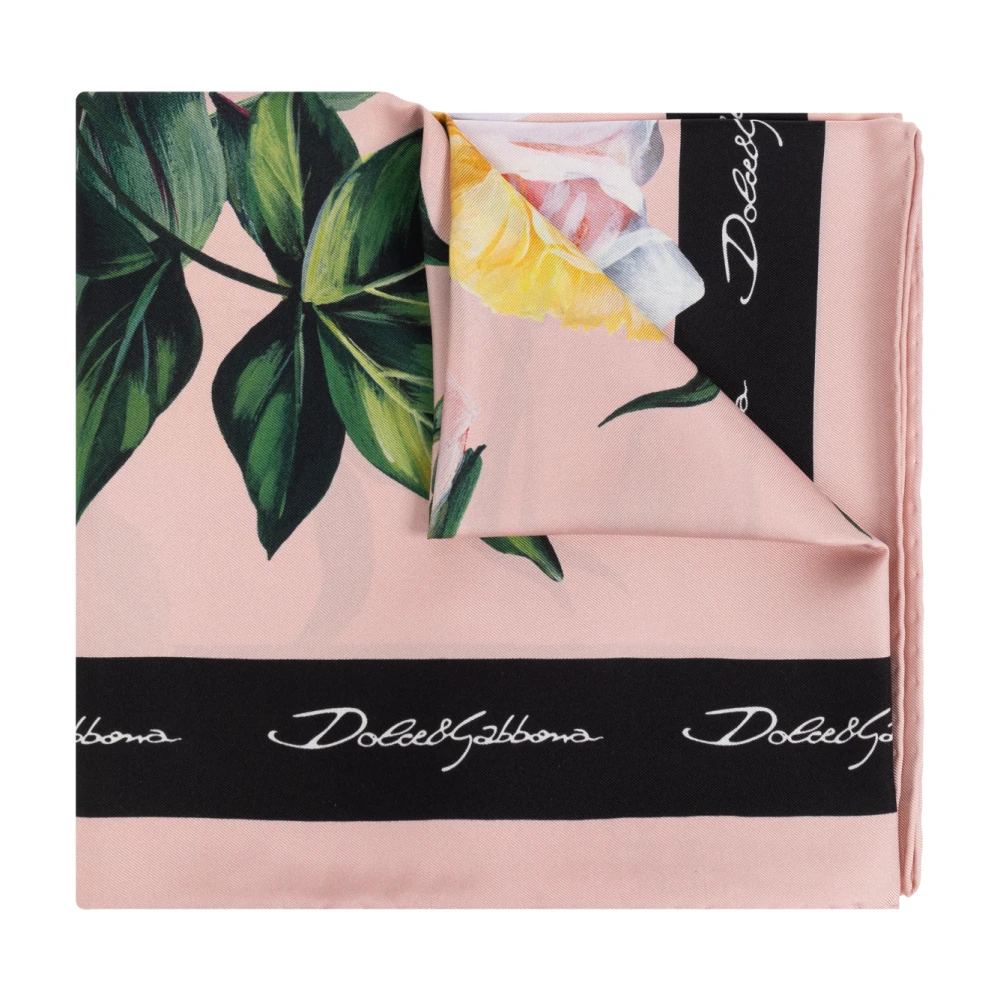 Dolce & Gabbana Women's Multicolor Silk Scarf With Floral Motif