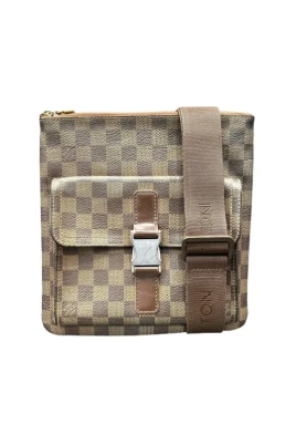 Pre-owned Damier Canvas Pochette Axelremsväska