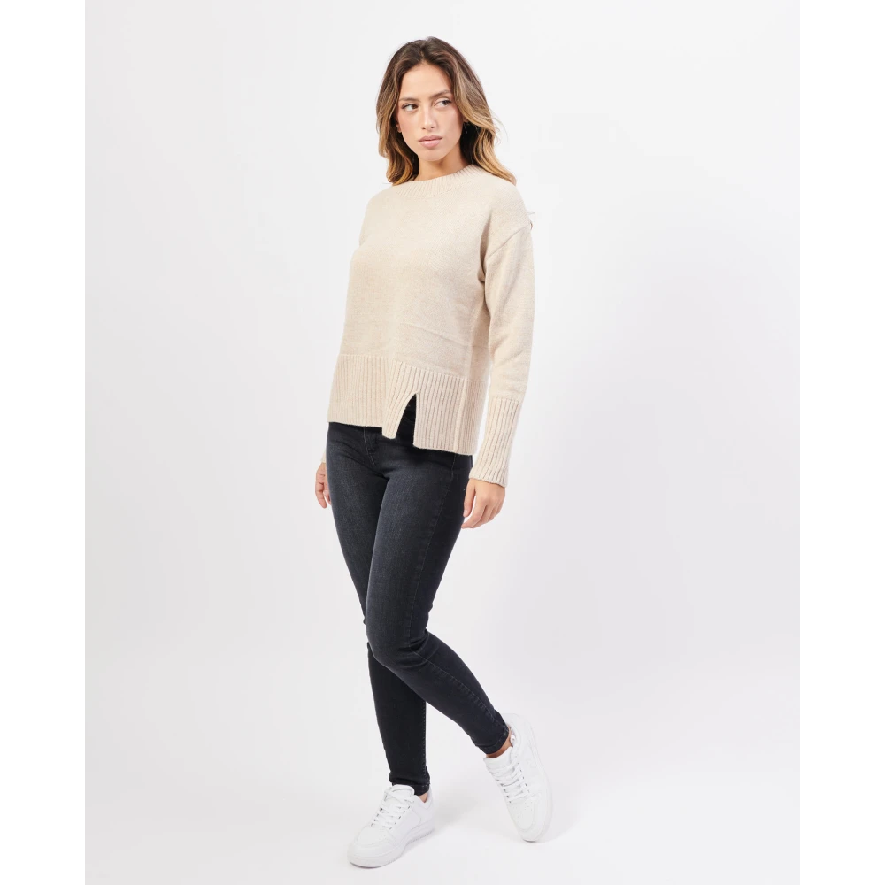 Gerry Weber Beige Trui met Ronde Hals Beige Dames