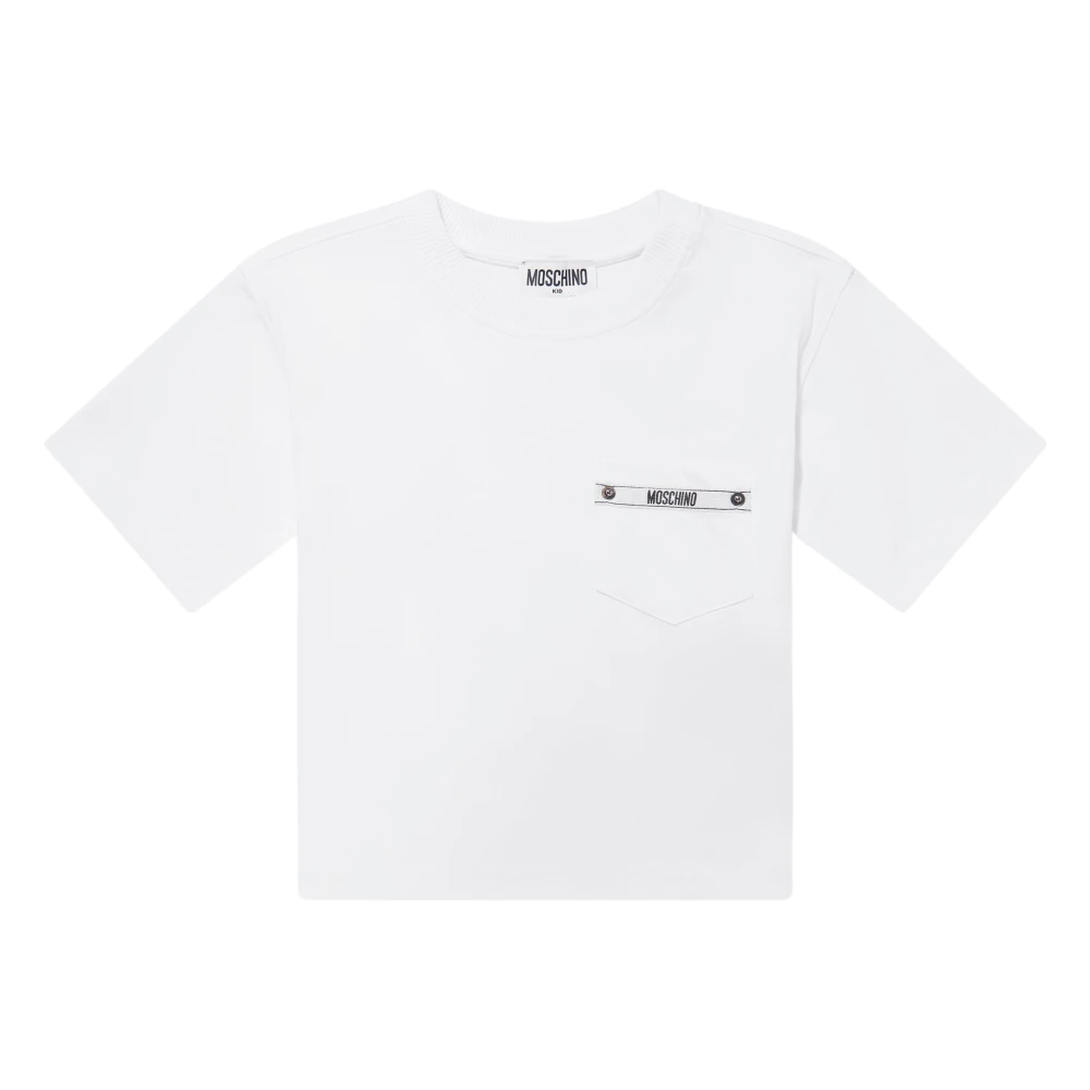 Moschino White Logo Pocket T-Shirt - Male - Kids Short Sleeve T-Shirts - 4 Y - Kids