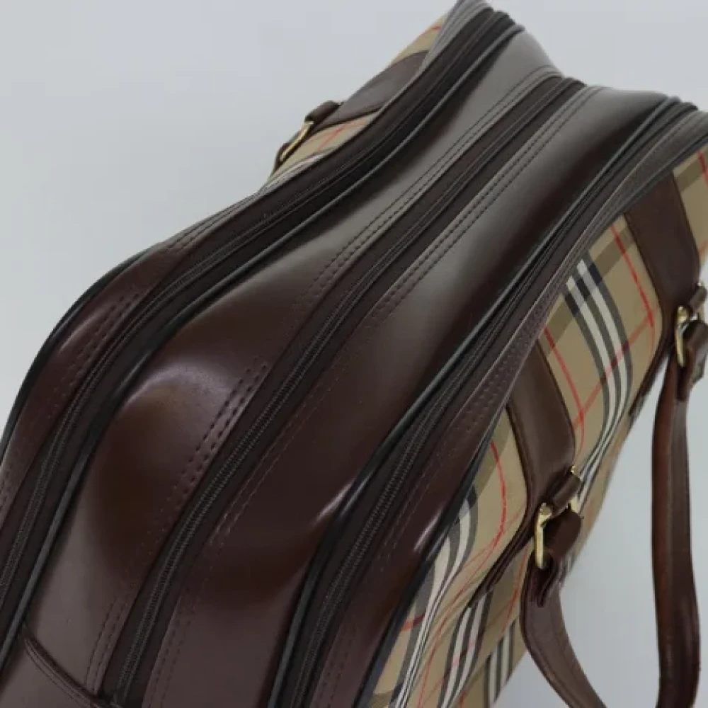 Burberry Vintage Pre-owned Canvas travel-bags Beige Dames