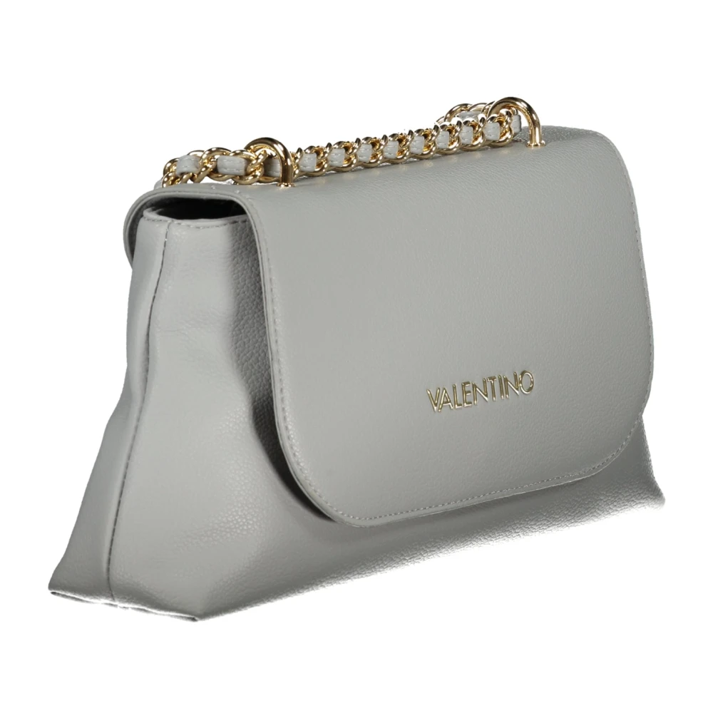 Valentino by Mario Valentino Grijze Ketting Crossbody Tas met Interne Zak en Telefoonvakken Gray Dames