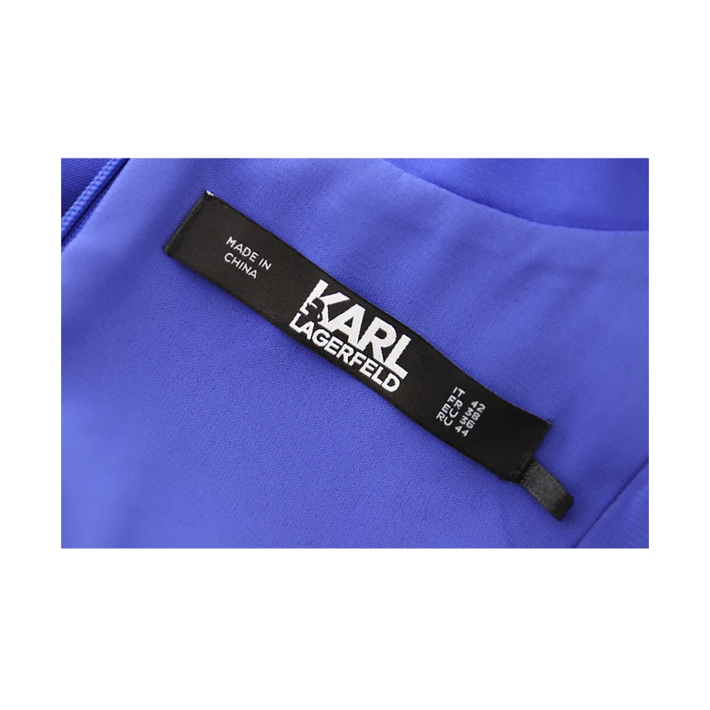 Karl Lagerfeld Blauwe Gerimpelde Maxi Jurk Blue Dames