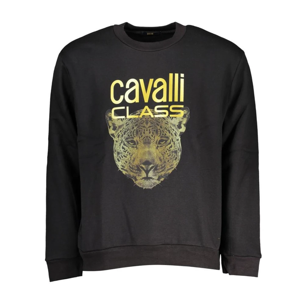 Cavalli Class Stijlvol Fleece Sweatshirt Black