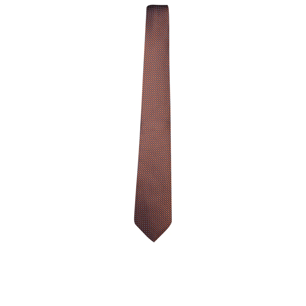 Canali Elegante Zijden Stropdas met Diamantpatroon Brown Heren
