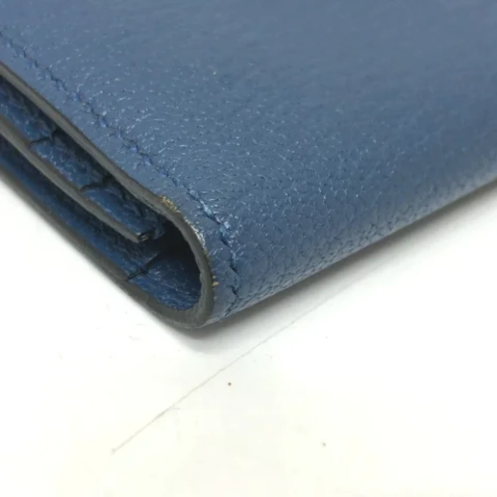 Hermès Vintage Pre-owned Leather wallets Blue Dames