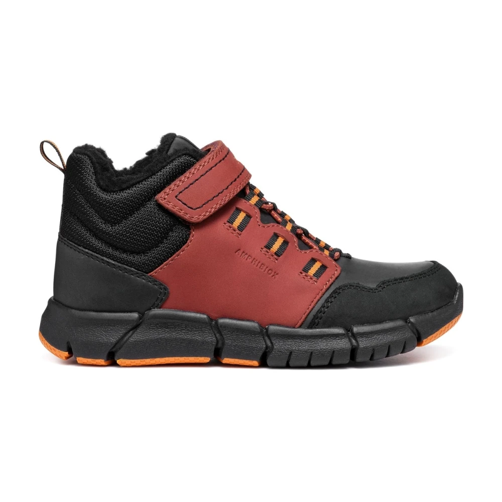 Geox Boys Black Kids Sneakers, 30 Eu, Kids Wine Booties