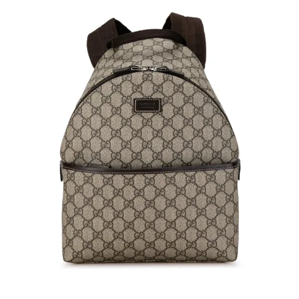 Gucci Vintage Pre-owned Canvas backpacks Beige Dames