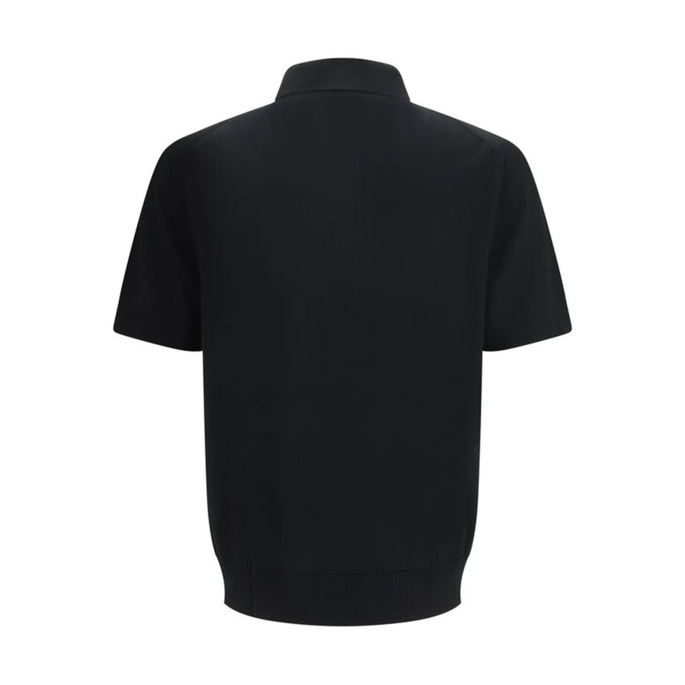 Dolce & Gabbana Monochrome Polo Shirt met Monogram Detail Black Heren