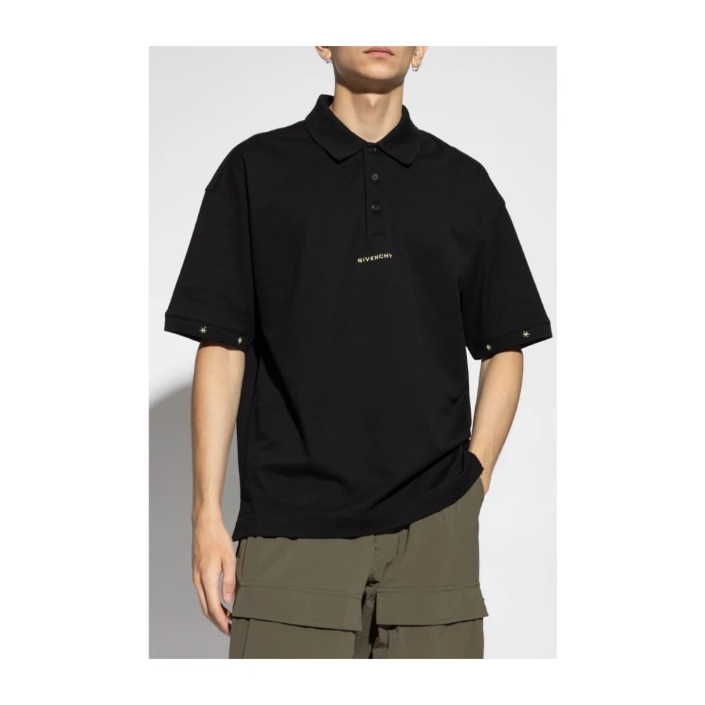Givenchy Polo Shirt met geborduurd detail Black Heren