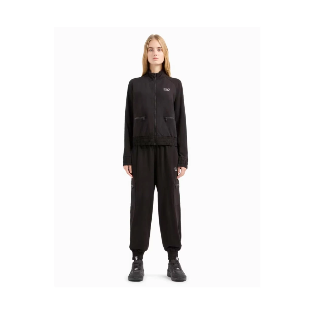 Emporio Armani EA7 Cargo Broek Zwart Regular Fit Black Dames