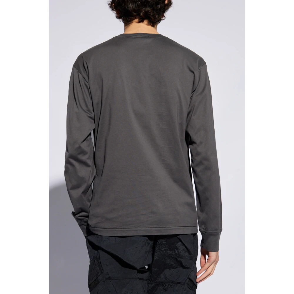 Stone Island T-shirt with long sleeves Gray Heren