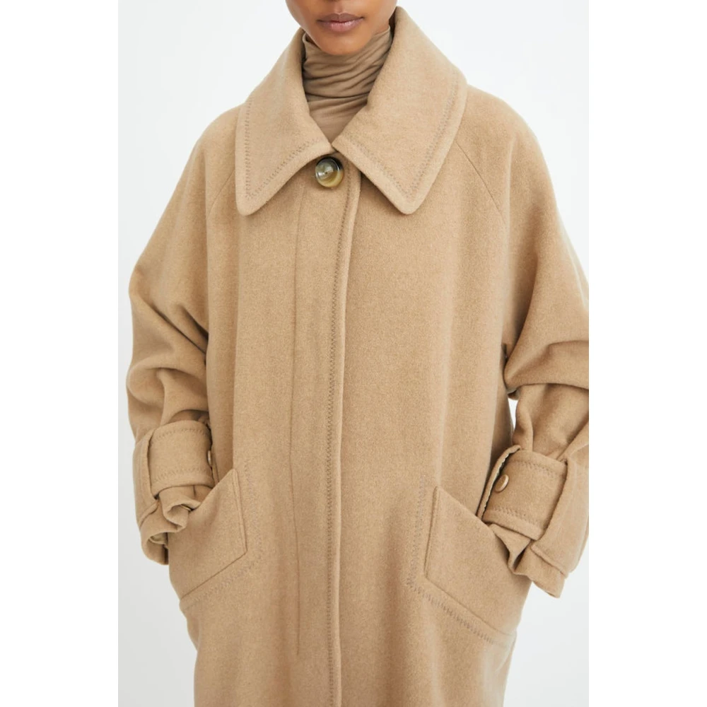 Rodebjer Oversized Kamelenwollen Jas Brown Dames