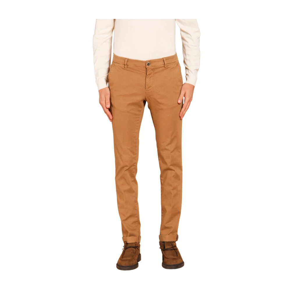 Mason's Extra Slim Chino Broek in Milano Stijl Brown Heren