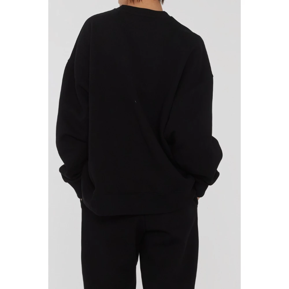 Rotate Birger Christensen Oversized Zwart Sweatshirt met Geborduurd Logo Black Dames