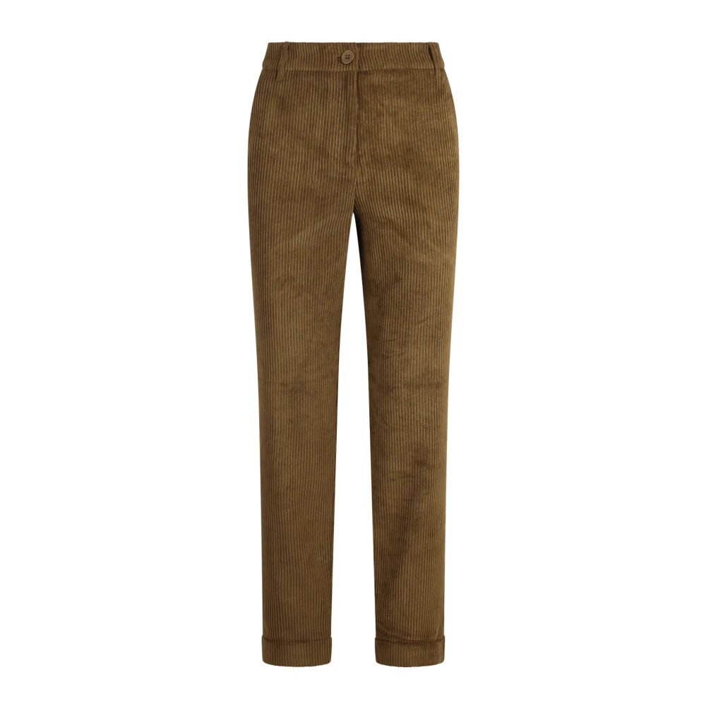 Essentiel Antwerp Corduroy Gardenia Broek met Omslag Green Dames