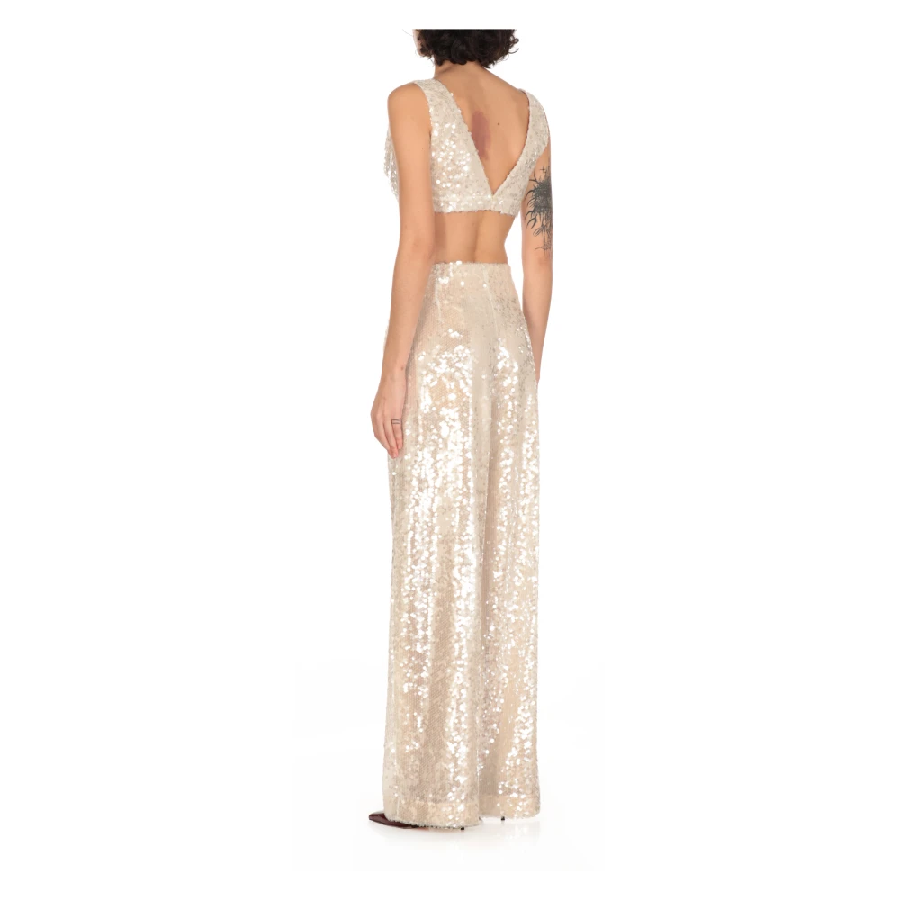 Philosophy di Lorenzo Serafini Ivoor Paillet V-Hals Mouwloze Top Beige Dames