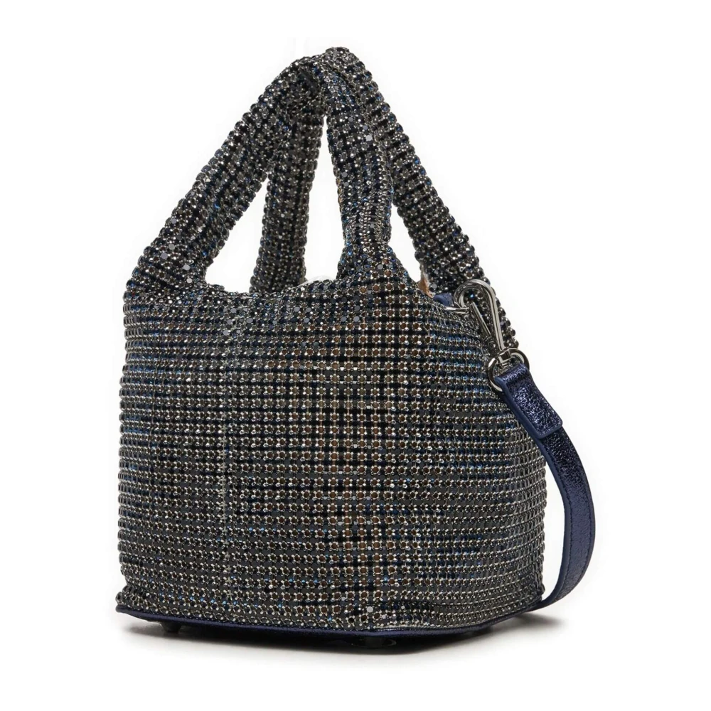 Love Moschino Middernachtblauwe Handtas met Strass Gray Dames