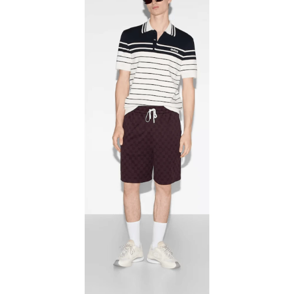 Gucci Rode Jacquard Shorts met Trekkoord Tailleband Red Heren