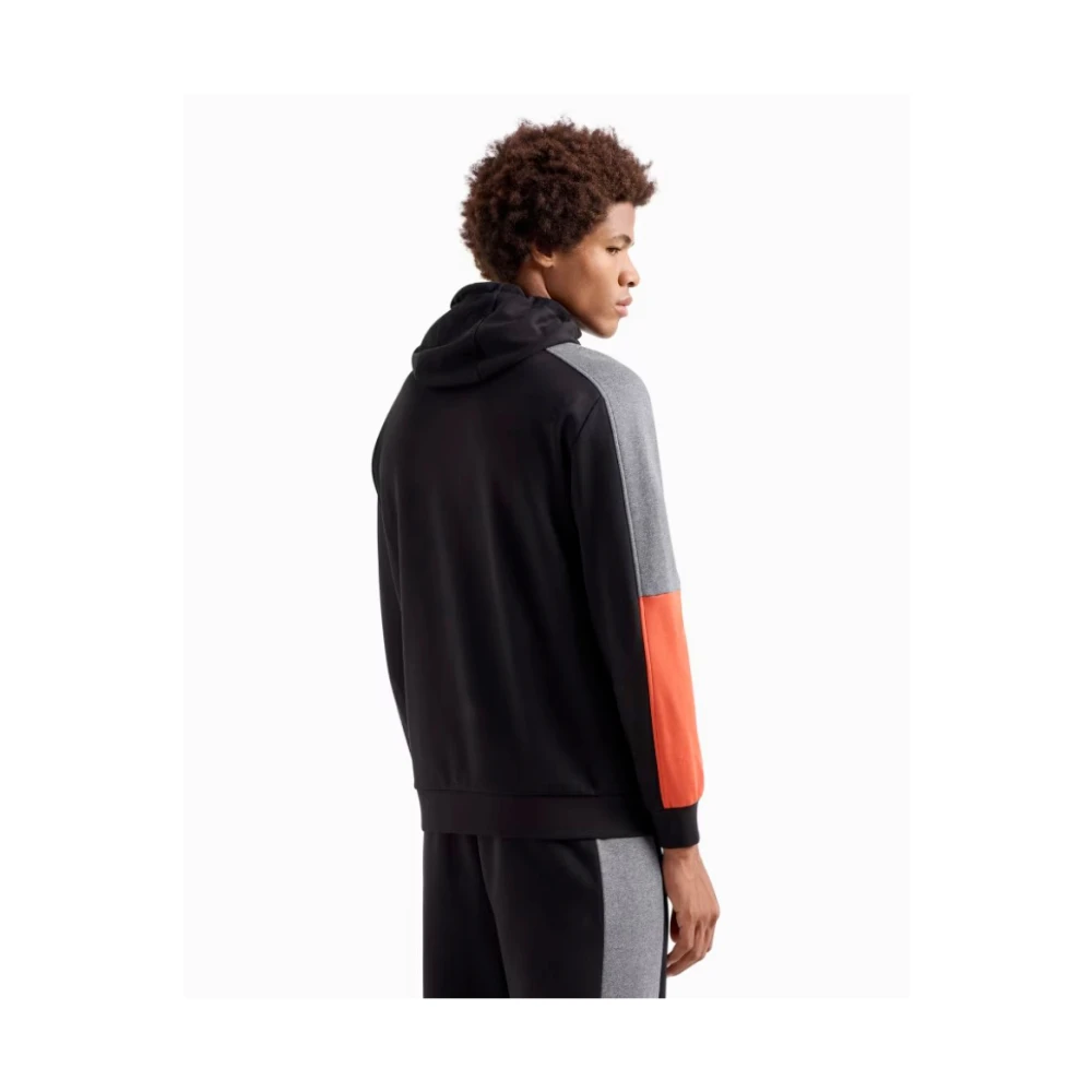 Emporio Armani EA7 Zwarte Sweater met Capuchon en Logo Black Heren