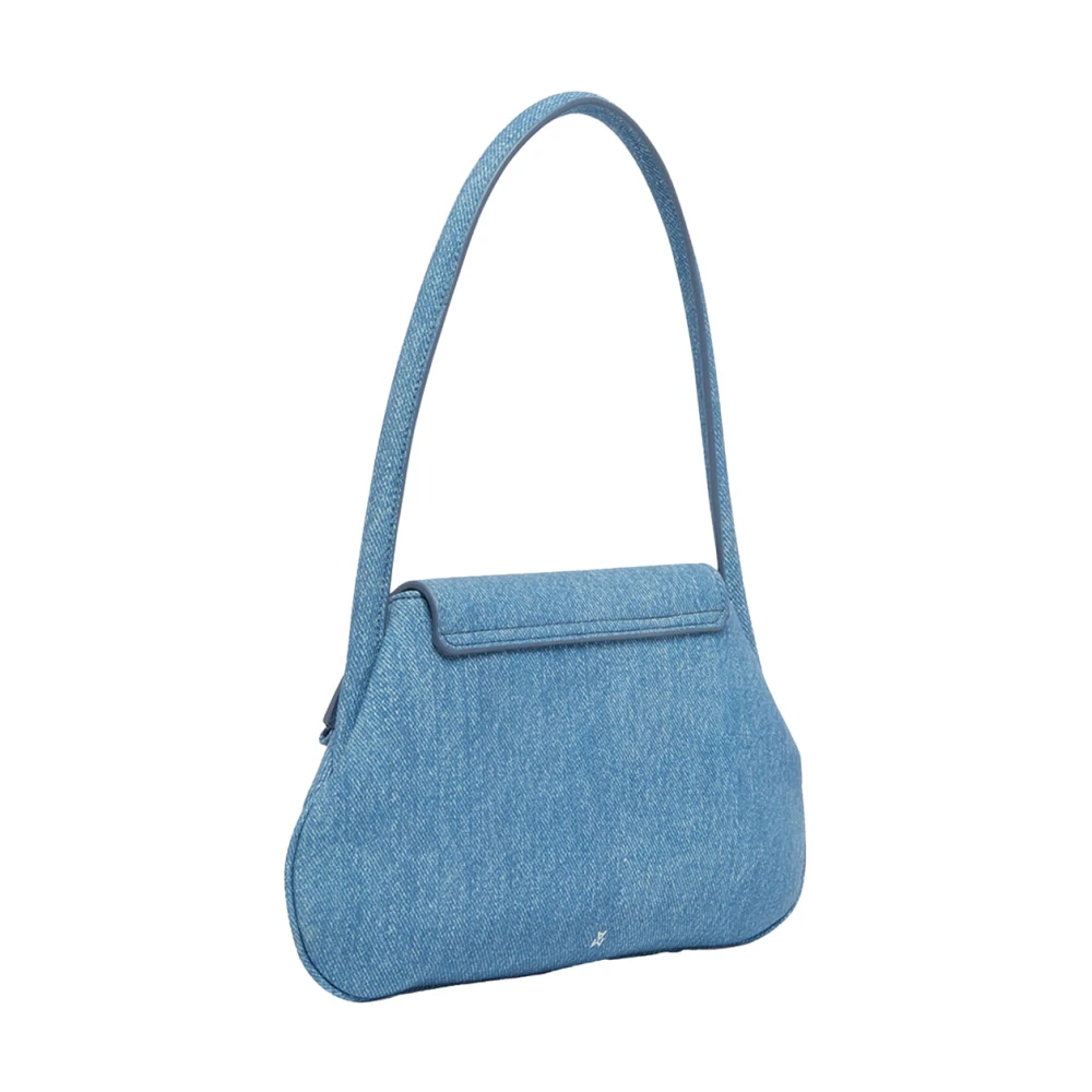 Amina Muaddi Gem Denim Schoudertas Blue Dames