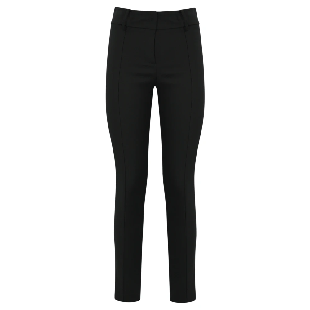 PATRIZIA PEPE Zwarte Katoenen Stretch Cropped Broek Black Dames