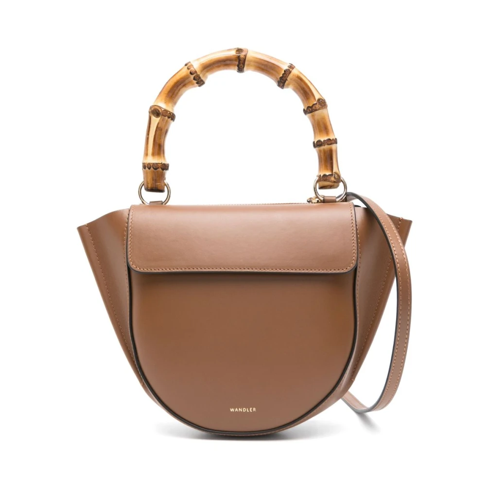 Wandler Women's Brown Handbags, One Size, Foldover Top Handle Shoulder Bag