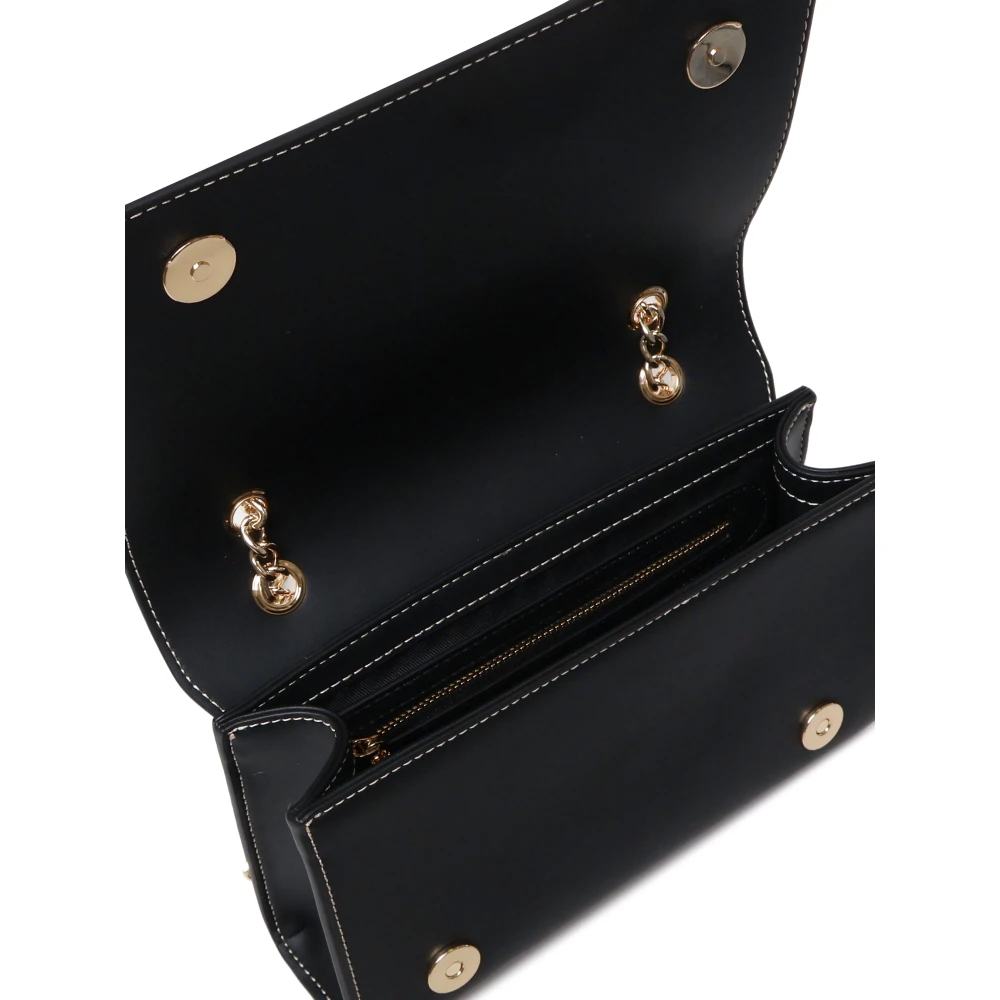 Love Moschino Zwarte Schoudertas met Flap Sluiting Black Dames