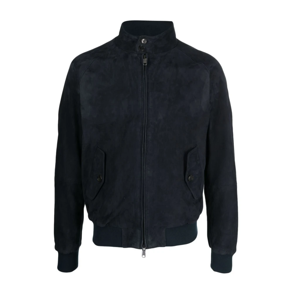 Baracuta Navy Suede Jas Blue Heren