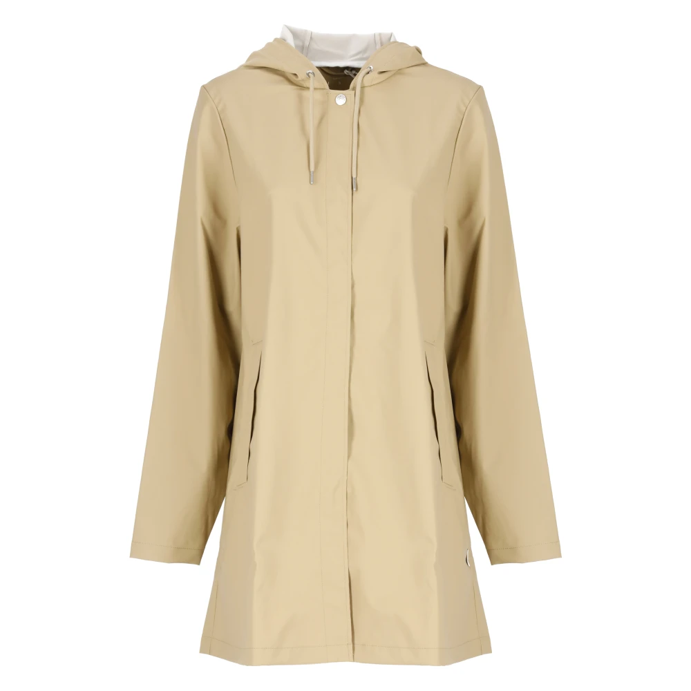 Rains Beige regenjas met capuchon en zakken Beige Dames