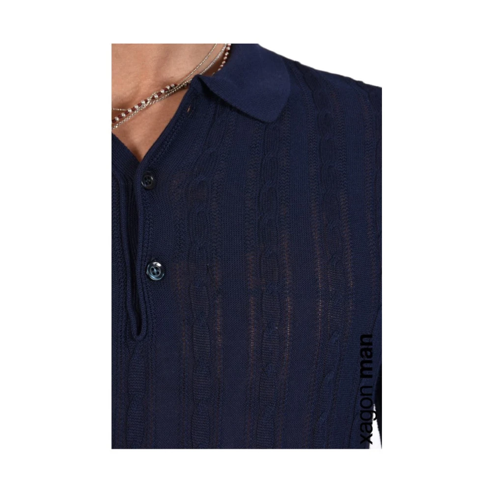 Xagon Man Polo Shirt met knoopsluiting Blue Heren