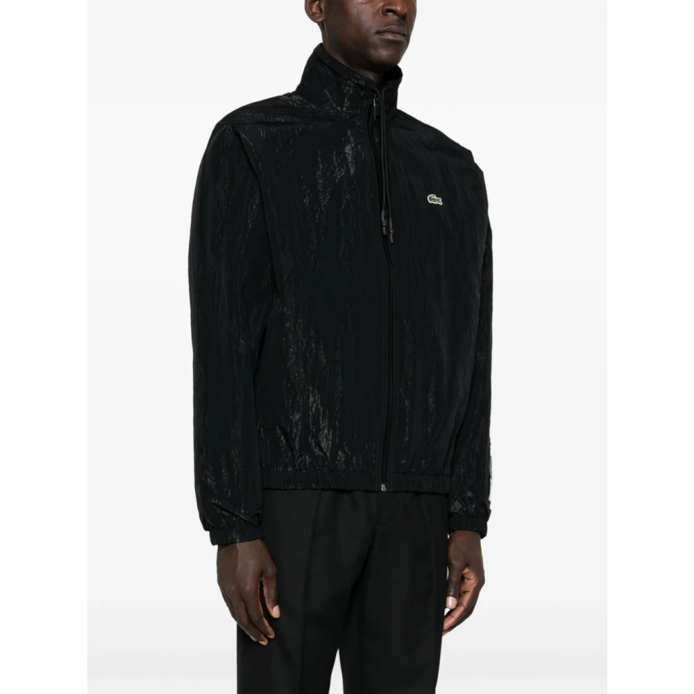 Lacoste Logo Patch Cropped Jack Waterdicht Black Heren