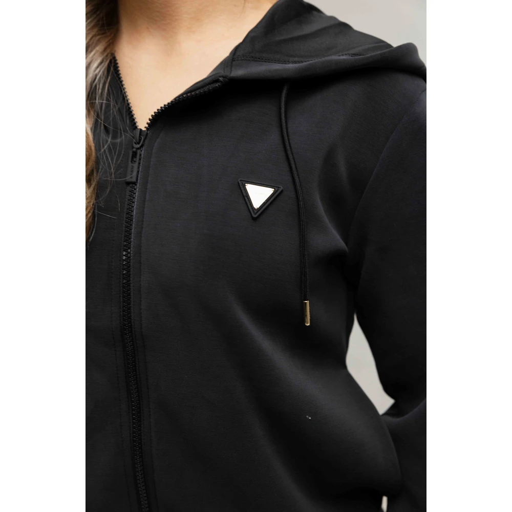 Guess Zwart Full Zip Hooded Trainingspak Dames Black Dames