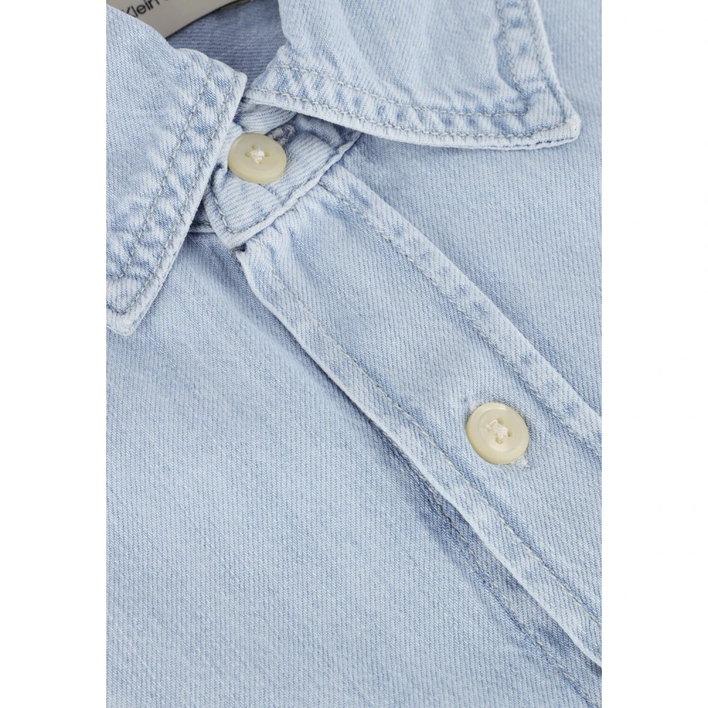 Calvin Klein Tencel Loose Shirt Denim Jurk Blue Dames