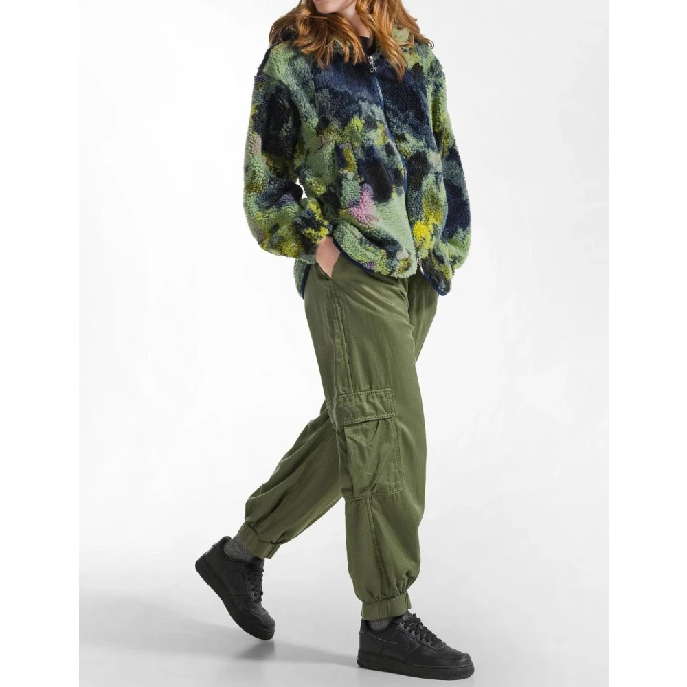 Deha Groene Cupro en Katoenen Broek Green Dames