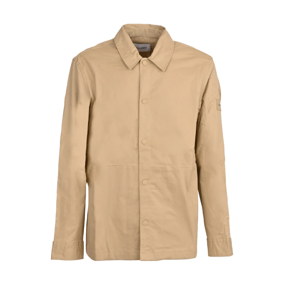 Calvin Klein Biologisch katoenen overhemd met Polygiene-afwerking Beige Heren