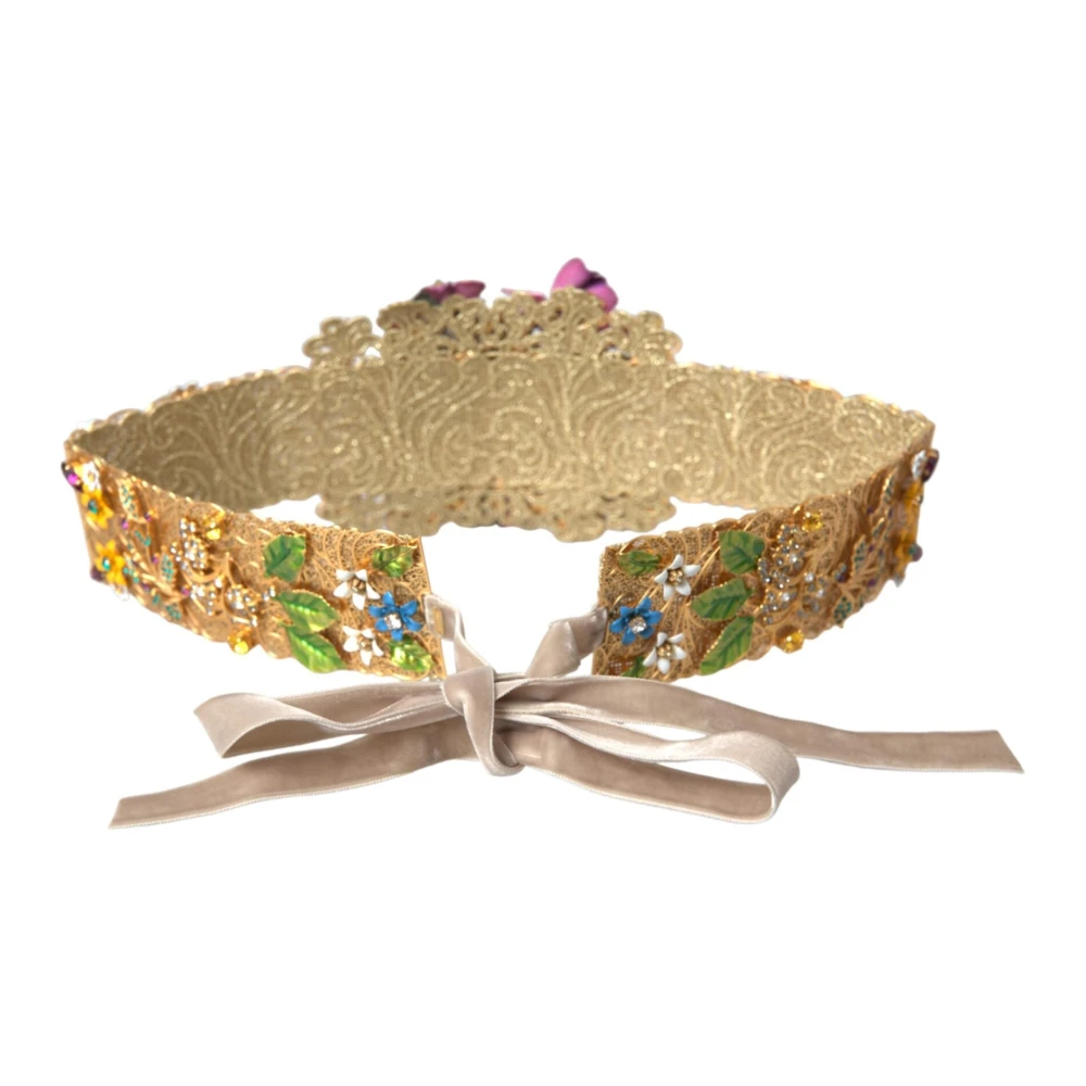 Dolce & Gabbana Bloemkristal versierde riem Multicolor Dames