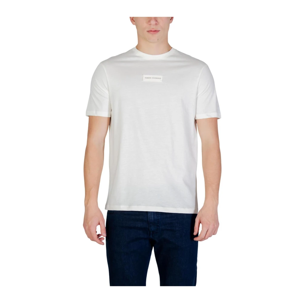 Armani Exchange Men's White Short Sleeve Round Neck Cotton T-Shirt