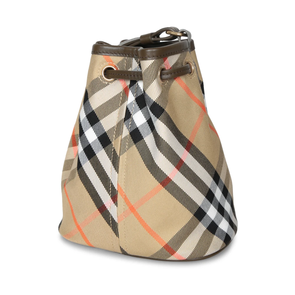 Burberry Geruite emmerzak met leren afwerking Beige Dames