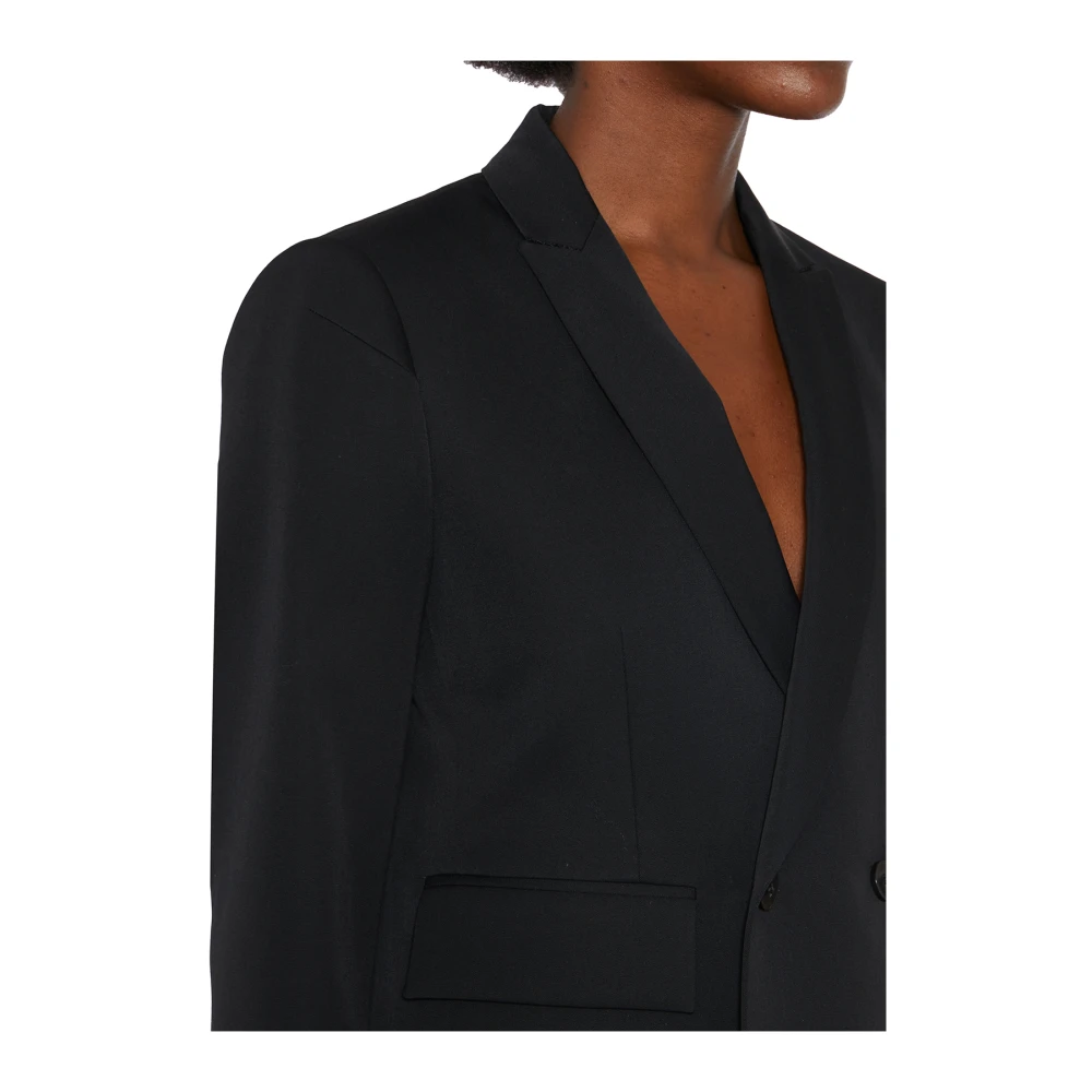 Sapio Dubbelbreastede Wollen Jas Black Dames