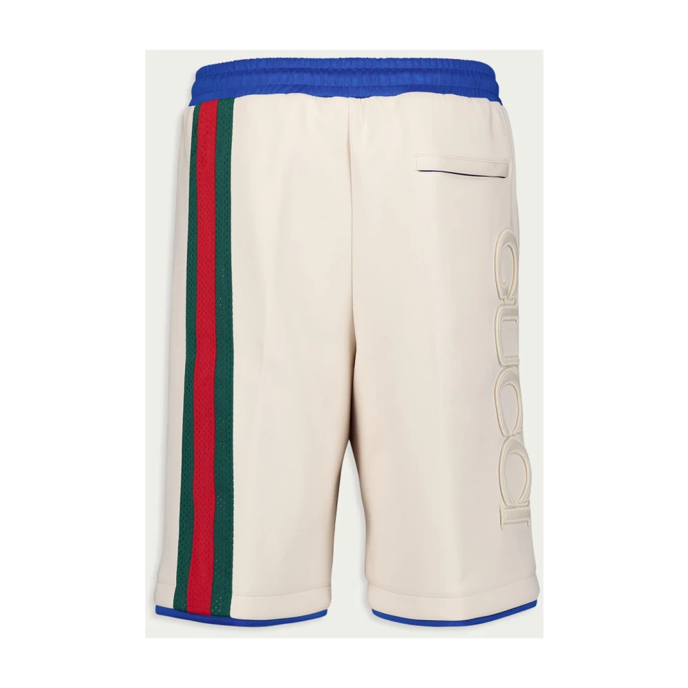 Gucci Color-Block Track Shorts met Appliqué Logo Beige Heren