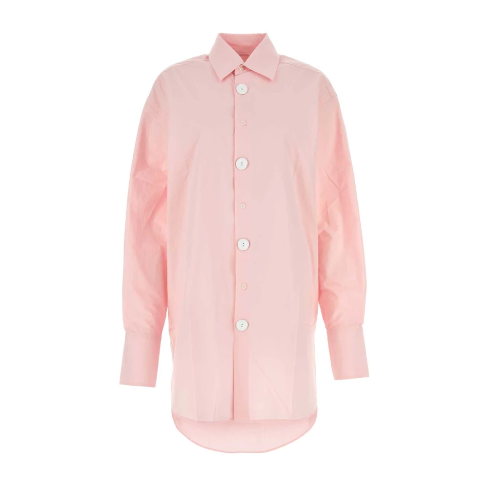 JW Anderson Oversized Roze Poplin Shirt Pink Dames