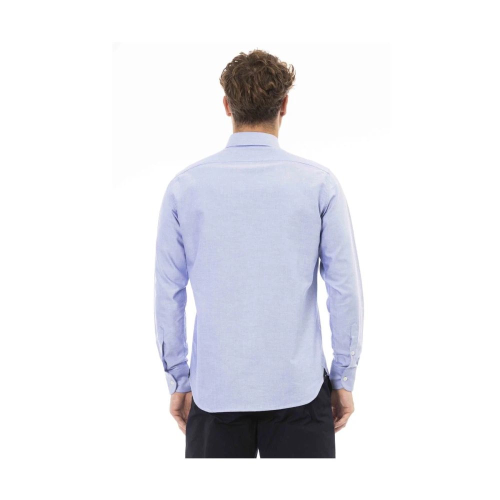 Baldinini Blauw Katoenen Overhemd Blue Heren