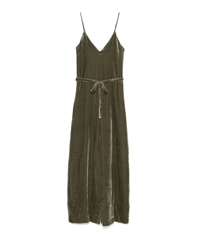 green-velvet-palazzo-dress-with-v-neck